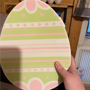 QVC Pastel Pink and Light Green Easter Egg Serve Platter